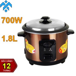 Nồi cơm nắp rời Ladomax HA-7118 lòng nhôm chống dính, nắp thoát hơi tốt nấu cơm ngon hơn, hạn chế cơm nhão